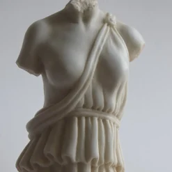 Todini Sculture Torso Femminile con Tunica Scultura in Marmo di Carrara con base