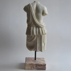 Todini Sculture Torso Femminile con Tunica Scultura in Marmo di Carrara con base