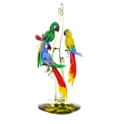 Zanetti Murano Tre pappagalli in vetro di Murano