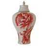 Ceramiche Ceccarelli Tropical & Flowers Bonnie Red Peonies Vaso con coperchio
