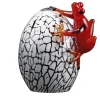 VGnewtrend Uovo di vetro bianco screziato con geco rosso