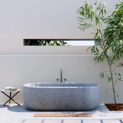 Veltha Outdoor Stone Design Vasca da bagno in peperino grigio acquamarina