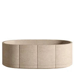 Luce Di Carrara Vasca da bagno Oval Beige in marmo Sartoriale di Federico Peri