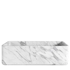 Luce Di Carrara Vasca da bagno rettangolare in marmo bianco Monolithos
