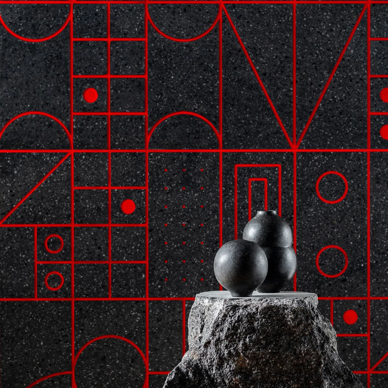 Lithea Vasi Etna #3 Set di 4 di Martinelli Venezia Studio