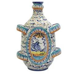 Sbigoli Terrecotte Firenze Vaso a fiasco Uccellino con 4 maniglie di Lorenza Adami