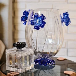 Mario Cioni & C Vaso a goccia di cisto con fiori blu