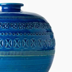 Bitossi Ceramiche Vaso a palla piccolo Blu di Aldo Londi