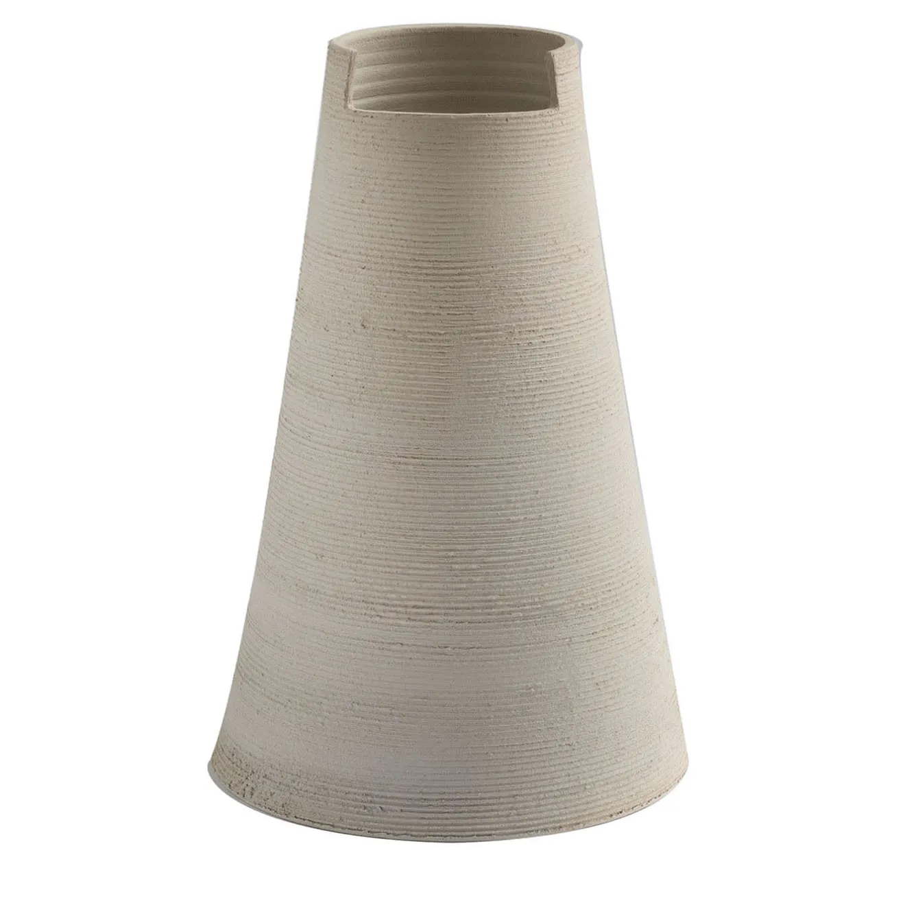 StudioNudo Vaso Alto in Argilla Sabbia Tagliata Light
