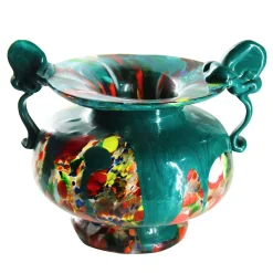 Madeforsoul Vaso Anfora in Vetro di Murano Ametista e Verde