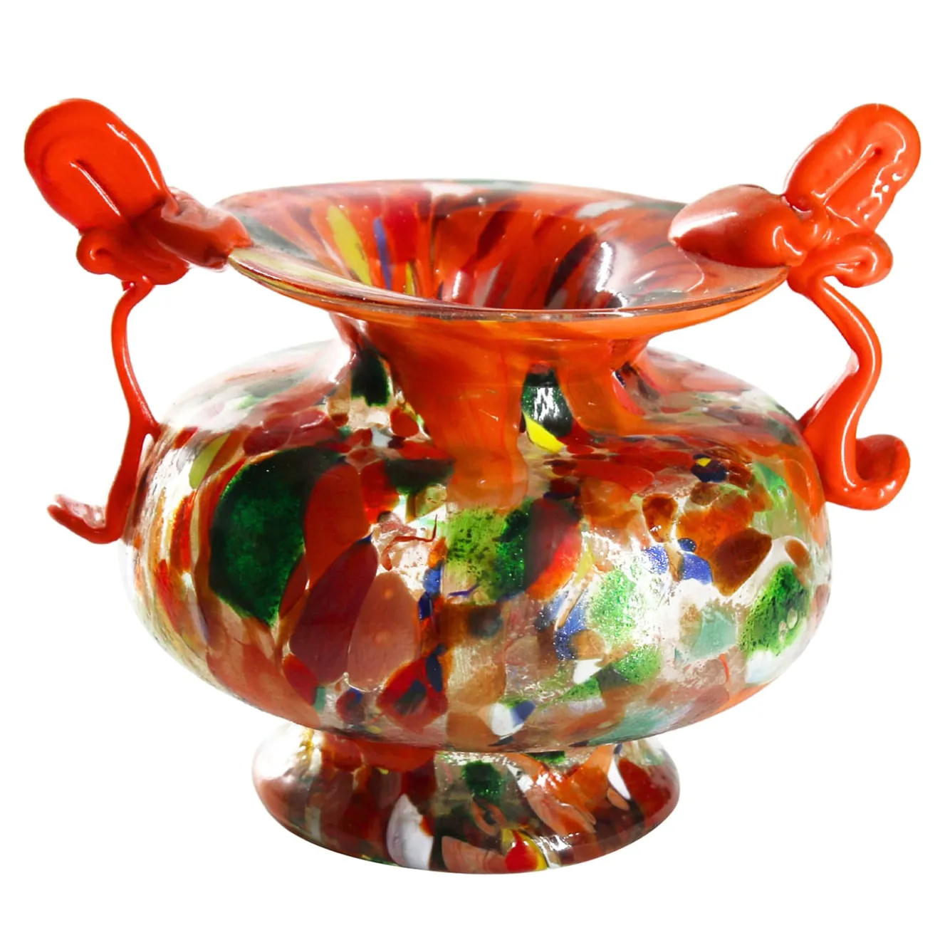 Madeforsoul Vaso Anfora in Vetro di Murano Arancione