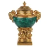 Fonderia Artistica Ruocco Vaso Ariete con putti in Malachite