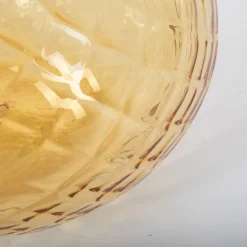 Officine di Murano 1295 Vaso Balloton ambra chiaro con bordo verde