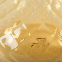 Officine di Murano 1295 Vaso Balloton ambra chiaro con bordo verde