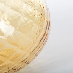 Officine di Murano 1295 Vaso Balloton ambra chiaro con bordo verde