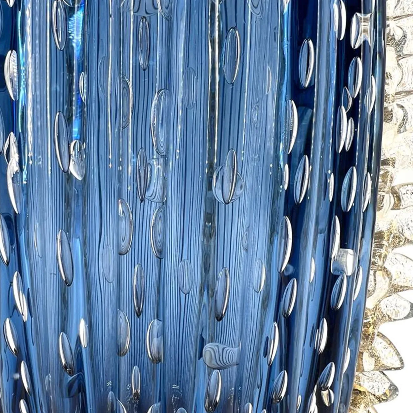 Officine di Murano 1295 Vaso Balloton blu marino e trasparente