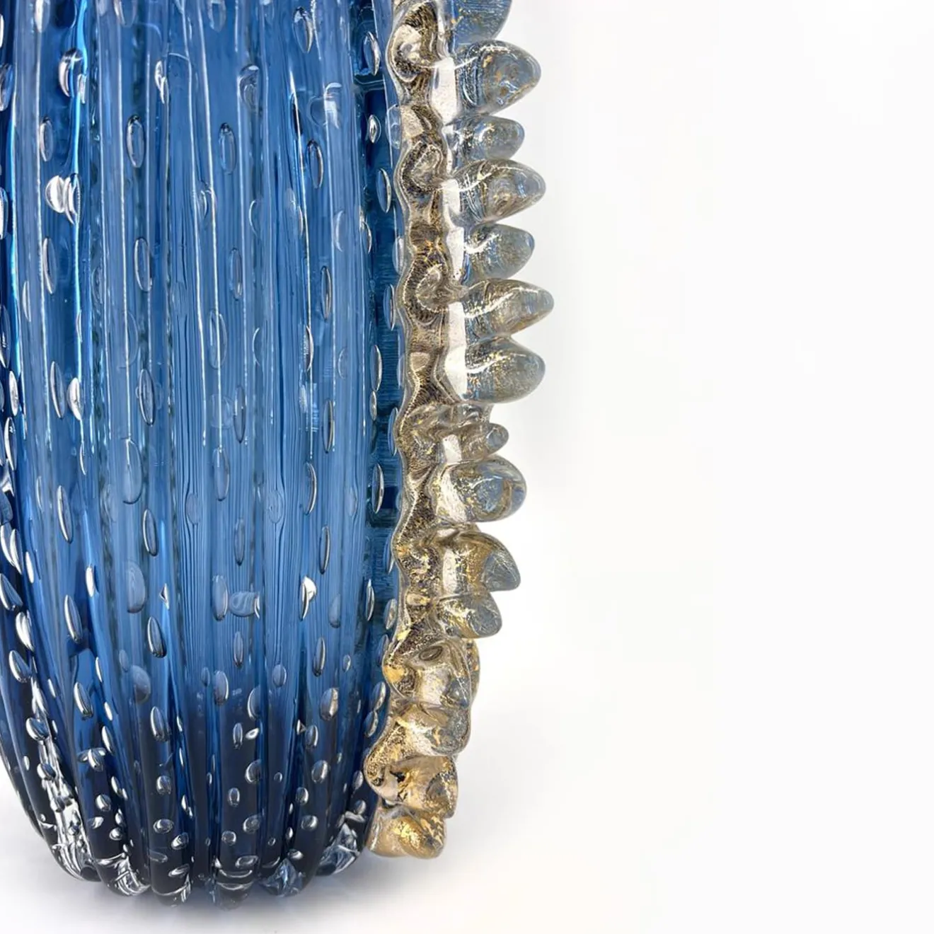 Officine di Murano 1295 Vaso Balloton blu marino e trasparente