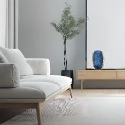 Officine di Murano 1295 Vaso Balloton blu marino e trasparente