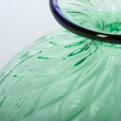 Officine di Murano 1295 Vaso Balloton verde con bordo blu