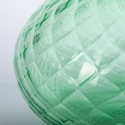 Officine di Murano 1295 Vaso Balloton verde con bordo blu