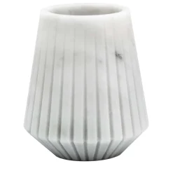 FiammettaV Home Collection Vaso basso in marmo bianco di Carrara di Jacopo Simonetti