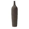 Ceramica Gatti 1928 Vaso Battuti Brown Slim-Neck di Andrea Anastasio