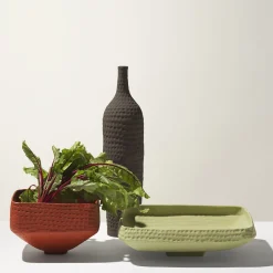 Ceramica Gatti 1928 Vaso Battuti Brown Slim-Neck di Andrea Anastasio