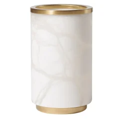 Matlight Milano Vaso Borealis in alabastro bianco e ottone satinato