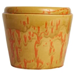 Carola fra i Trulli Vaso Cachepot in ceramica arancione e caramello