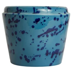 Carola fra i Trulli Vaso Cachepot in ceramica celeste e blu