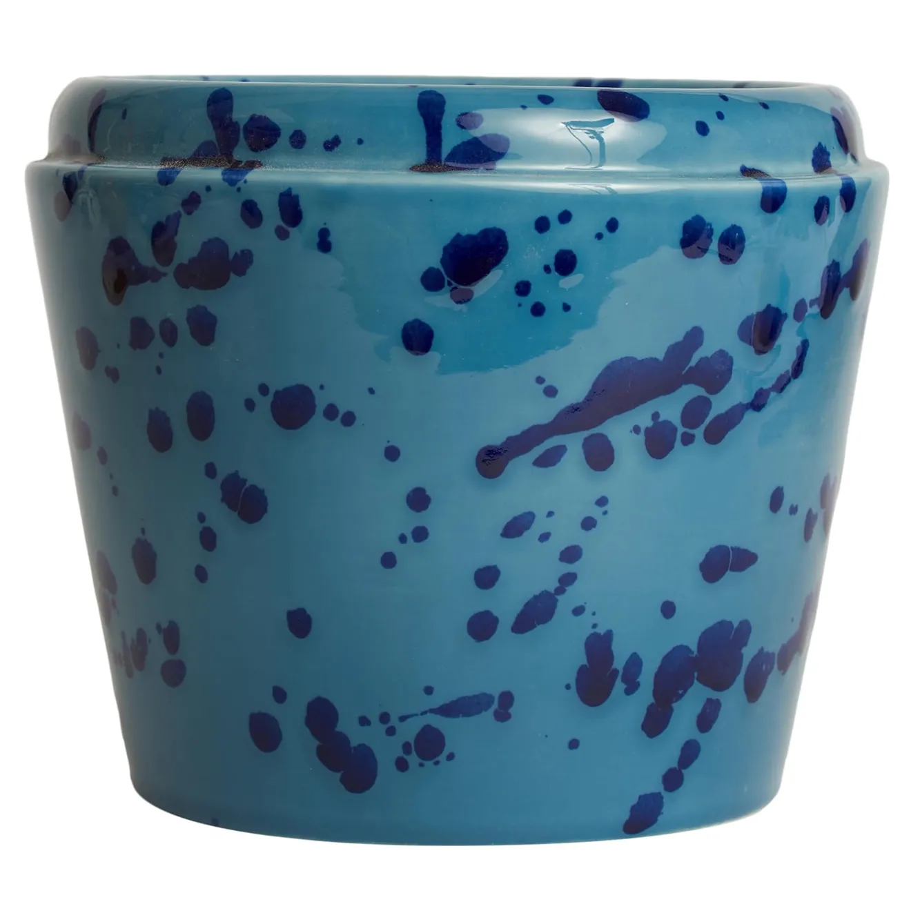 Carola fra i Trulli Vaso Cachepot in ceramica celeste e blu