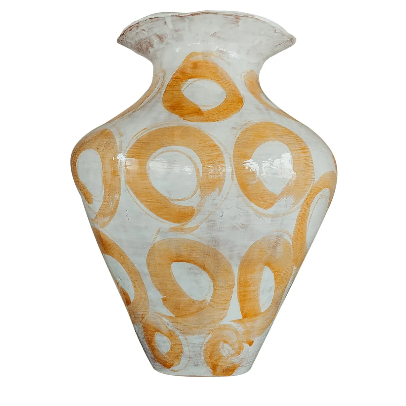 Onofrio Acone Vaso Ceramica Areté Ecos Arancione