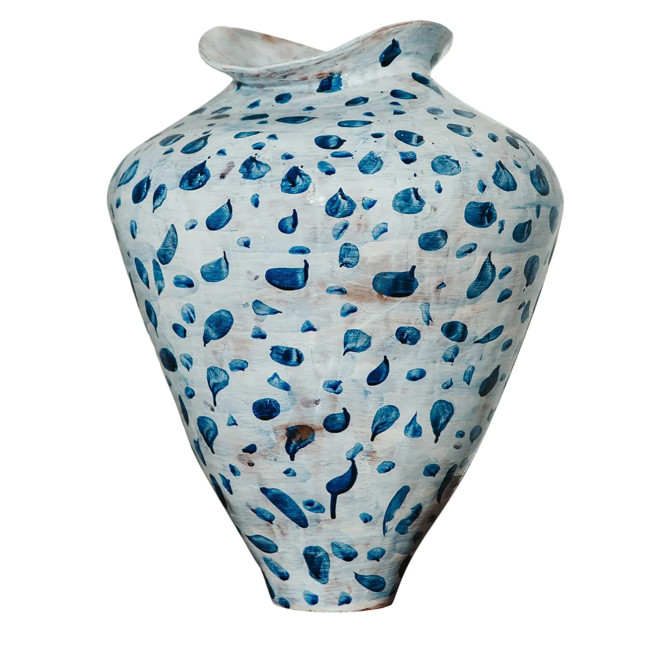 Onofrio Acone Vaso Ceramica Areté Pois Blu