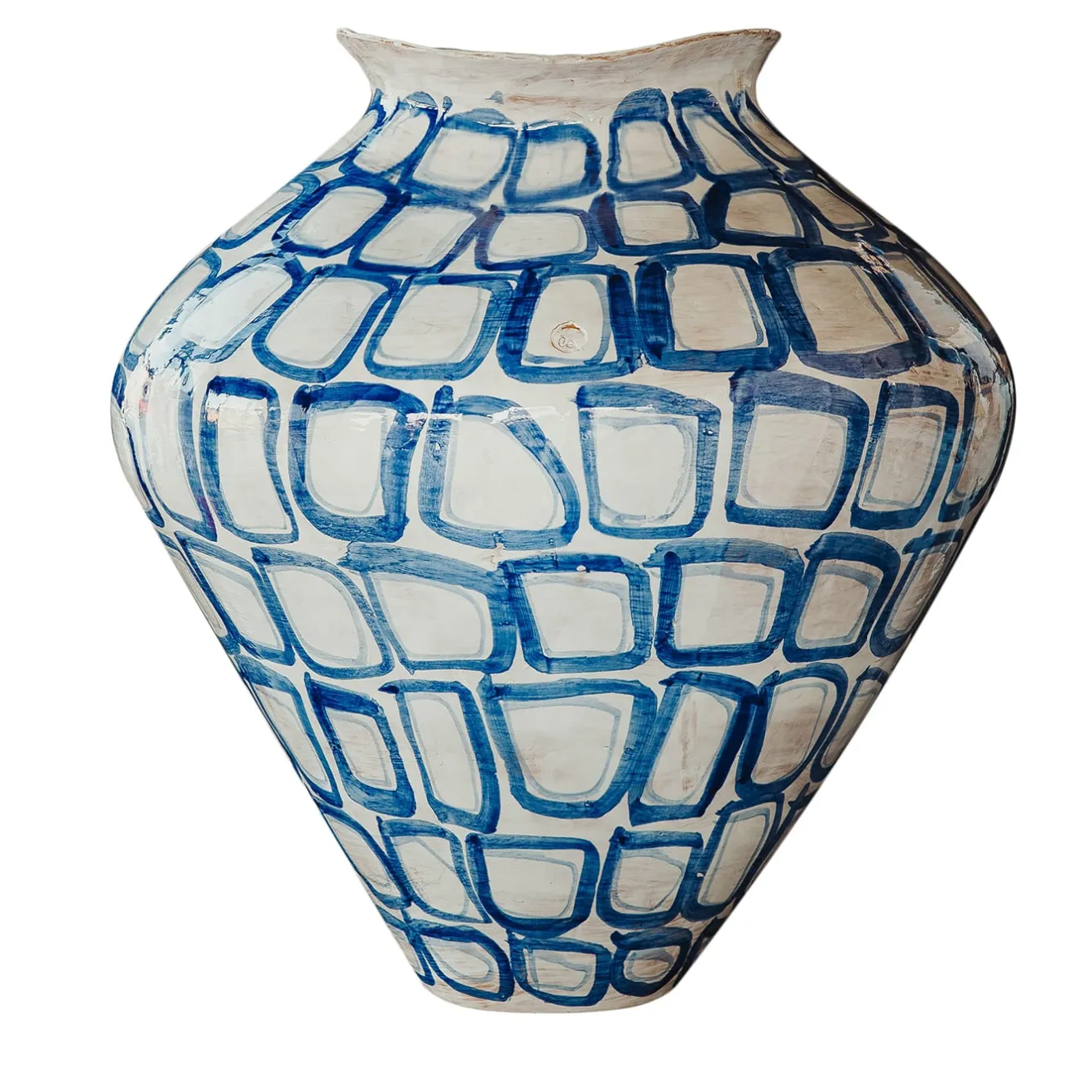 Onofrio Acone Vaso Ceramica Areté Trame Blu