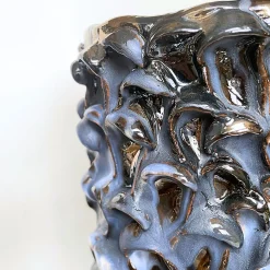 Daria Dazzan Vaso cilindrico blu e nero