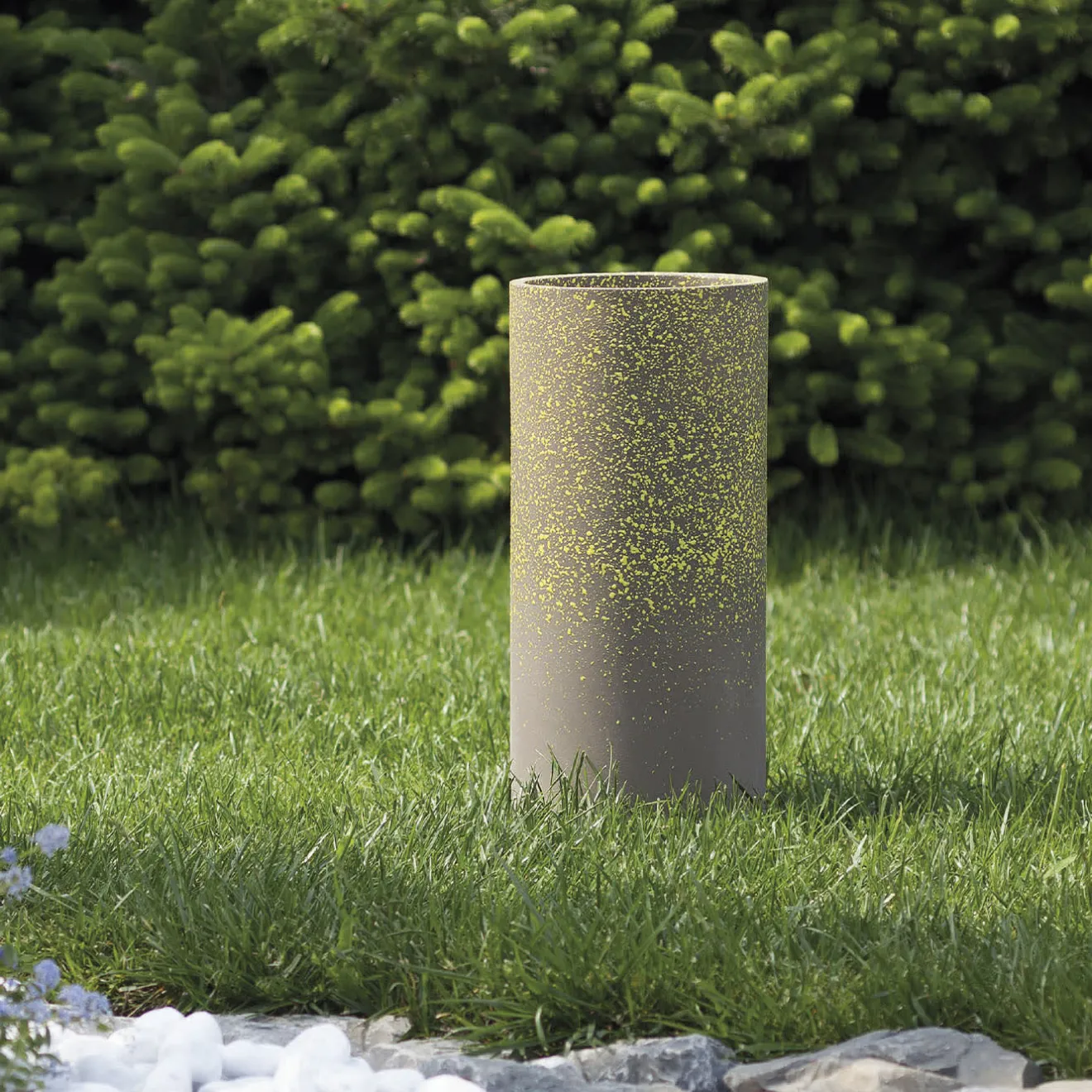 Pot à Porter Vaso cilindrico in ceramica grigio maculato Marbella
