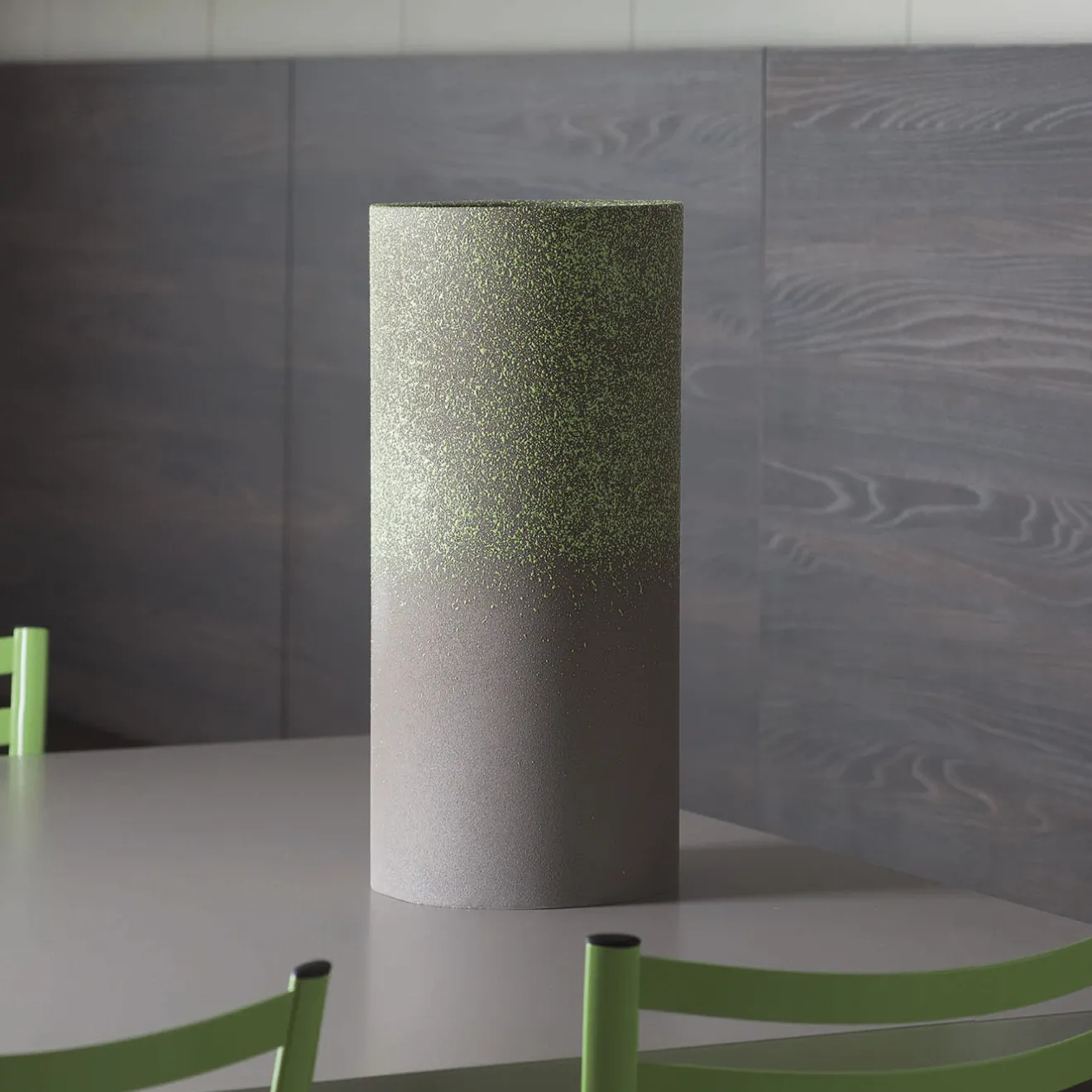 Pot à Porter Vaso cilindrico in ceramica grigio maculato Portofino