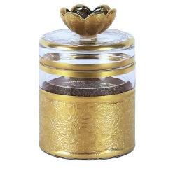 Griffe Montenapoleone by Vetrerie di Empoli Vaso con coperchio in vetro con base ispirata a Michelangelo