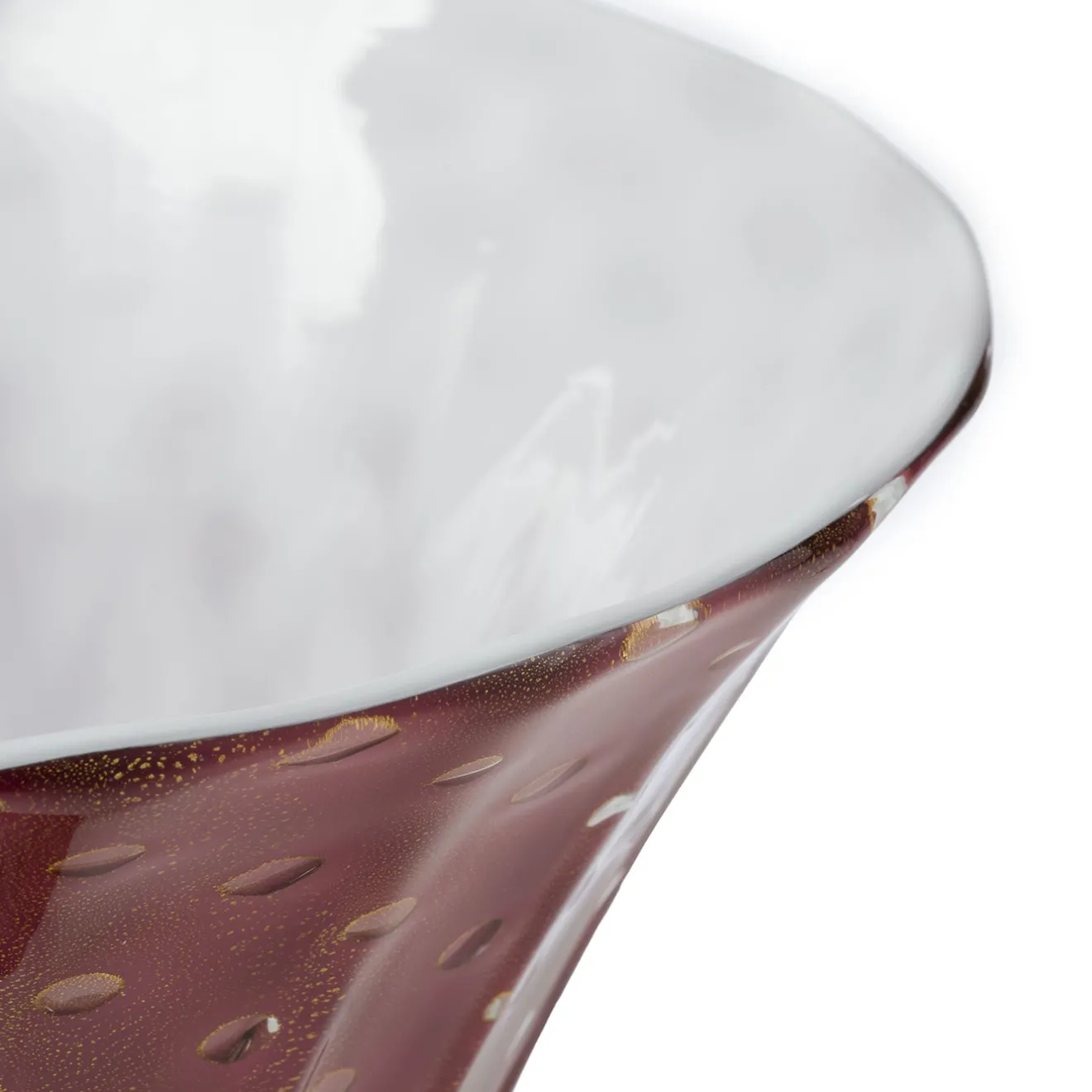 Officine di Murano 1295 Vaso con piede in oro e rubino Stmtrub