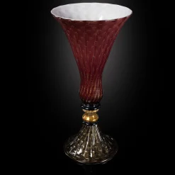 Officine di Murano 1295 Vaso con piede in oro e rubino Stmtrub