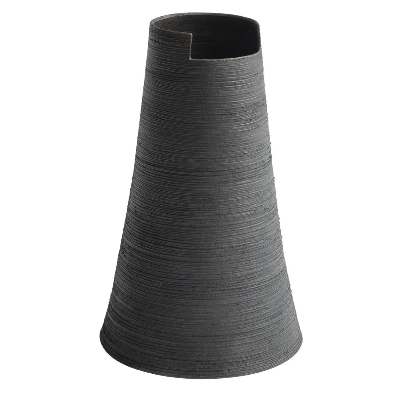StudioNudo Vaso Cut Alto Nero Fumè in Ceramica