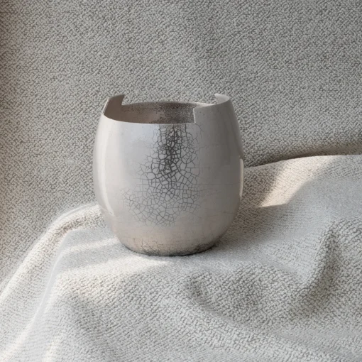 StudioNudo Vaso Cut Raku Piccolo Chiaro in Ceramica