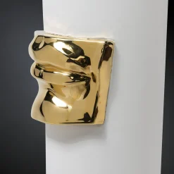 VGnewtrend Vaso David's Lips bianco e oro