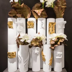 VGnewtrend Vaso David's Lips bianco e oro