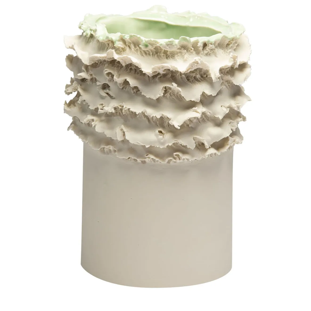 Vittorio Passaro Vaso Decorativo Biscuit in Porcellana Verde Cristallo #2
