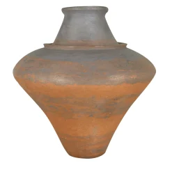 Pottery Roma Vaso decorativo in gres rosso e nero n.88