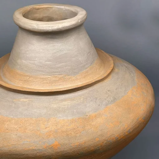 Pottery Roma Vaso decorativo in gres rosso e nero n.88