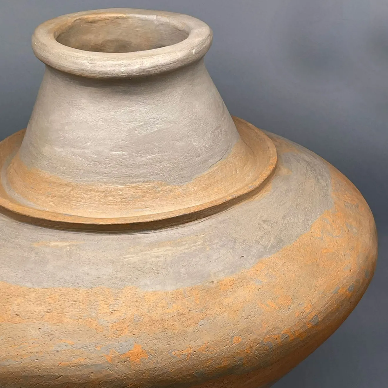 Pottery Roma Vaso decorativo in gres rosso e nero n.88