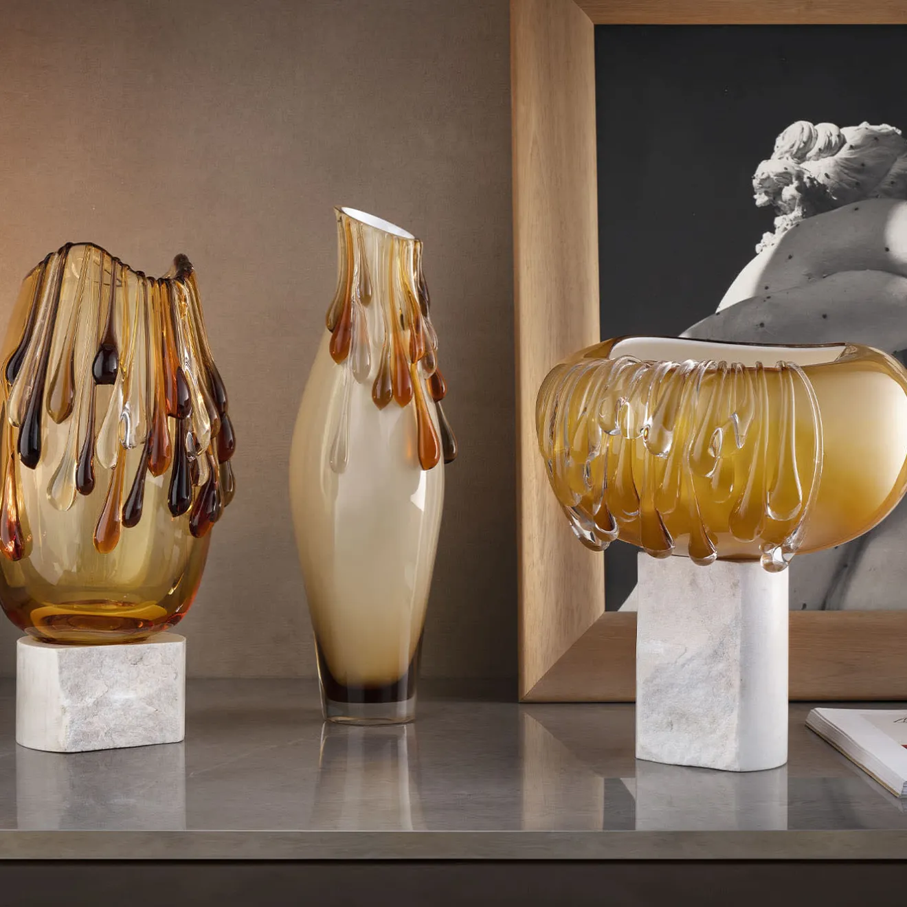 Aina Kari Vaso decorativo in vetro di Murano dorato Stravedamento