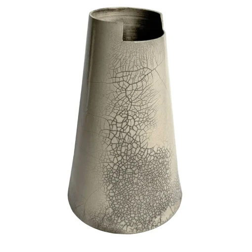 StudioNudo Vaso decorativo trasparente Raku tagliato alto